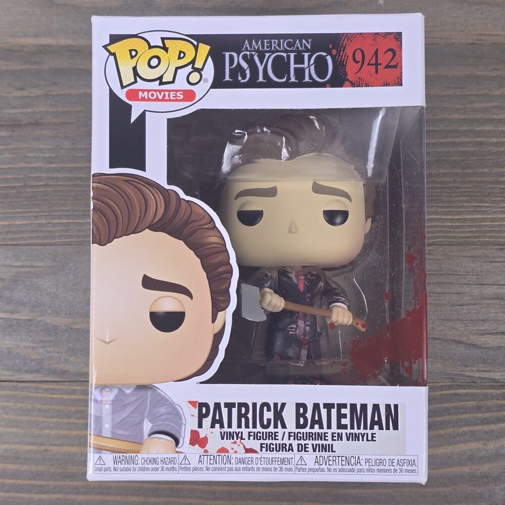 Funko Pop! Vinyl: Patrick Bateman w/Axe #942 - In Protector- Box With Minot Wear